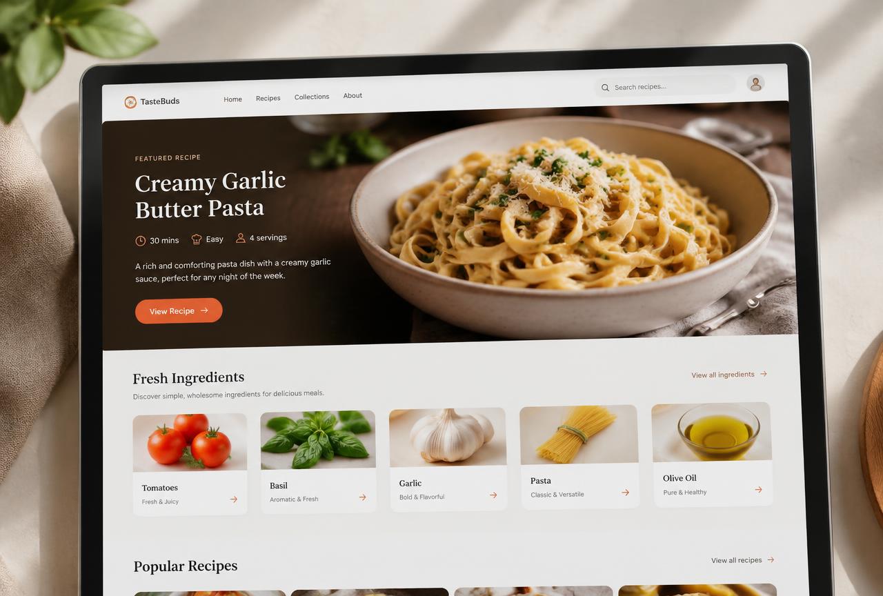 A recipe app generated by Buildvoo